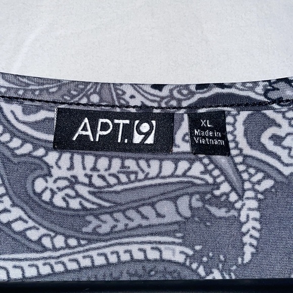 Apt. 9 black and white paisley faux wrap midi dress size xl - Picture 5 of 6